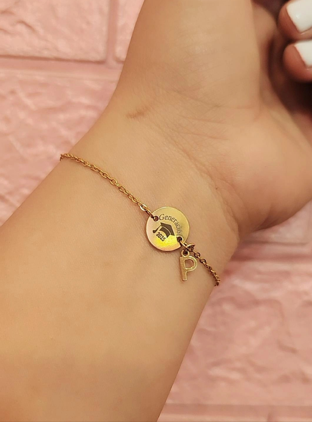 Pulsera Graduación Con Inicial